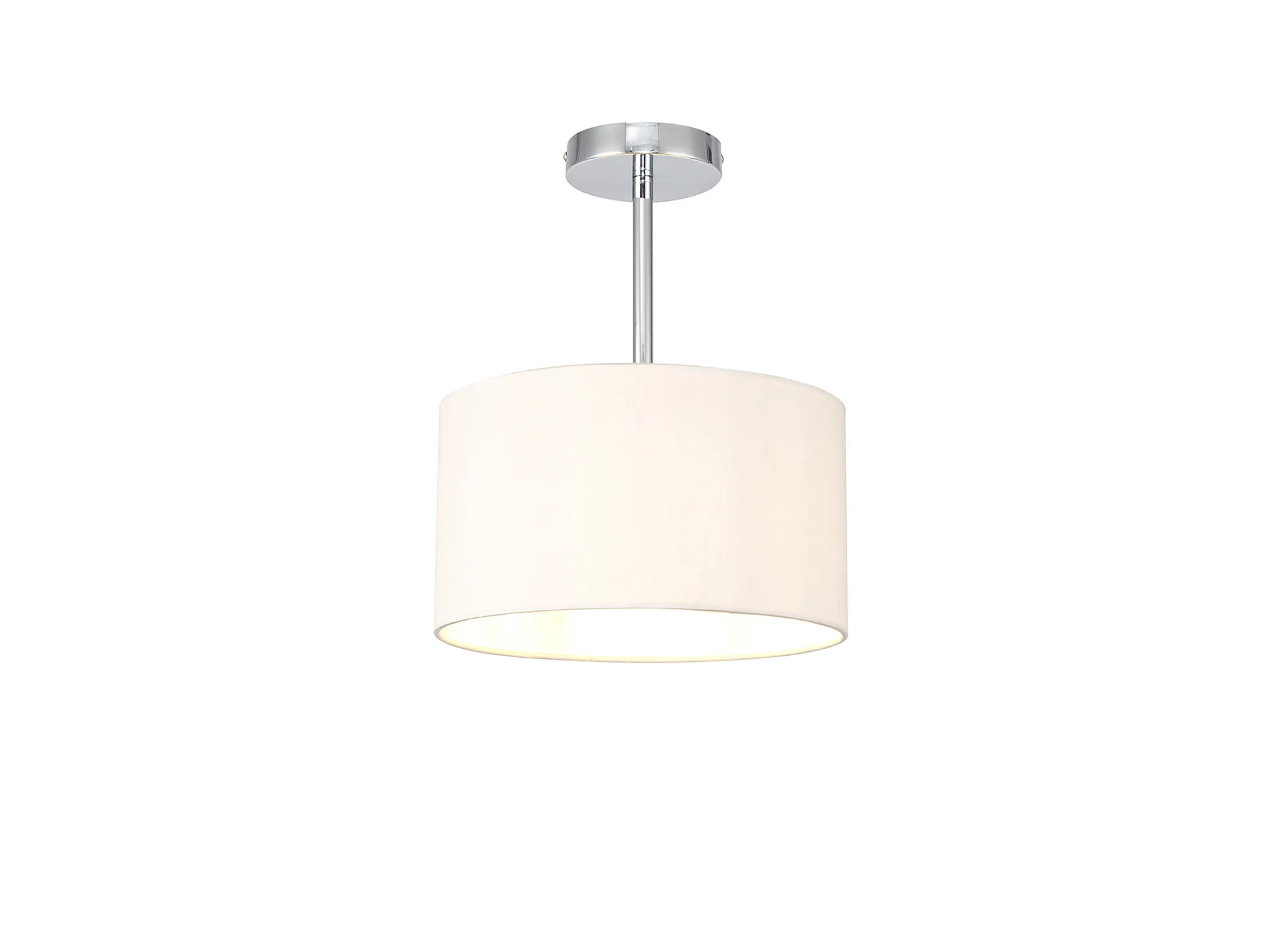 Baymont 30cm Semi Flush 1 Light Polished Chrome; Nude Beige/Moonlight